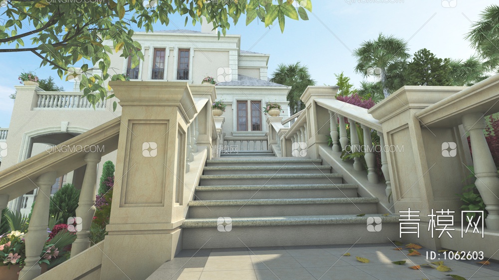 住宅楼梯景观3D模型下载【ID:1062603】