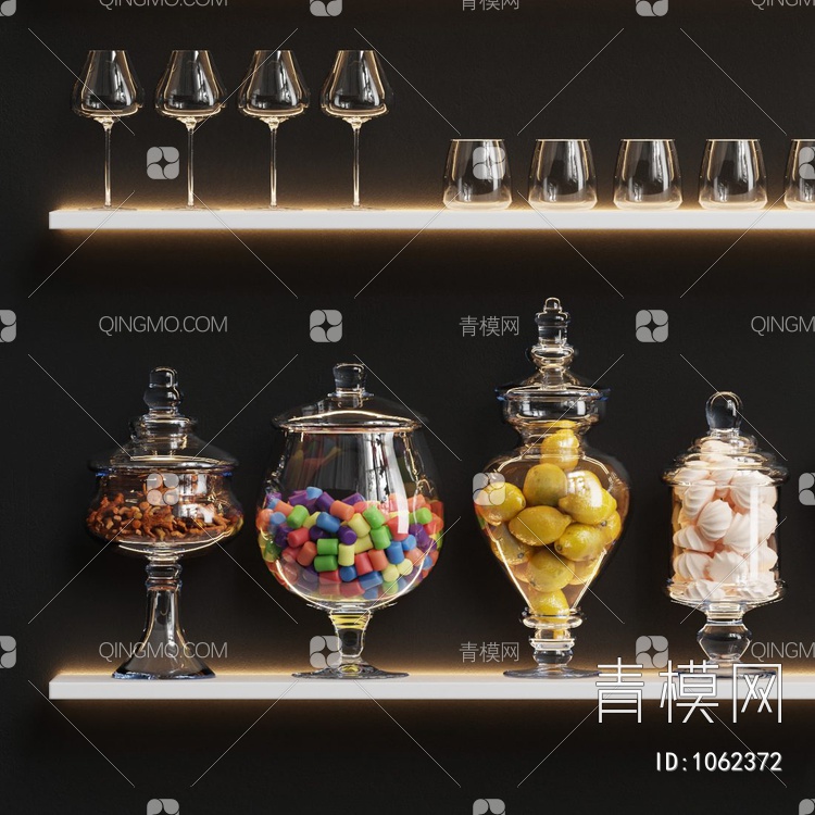 厨房用品 糖果罐 调味品 杯子3D模型下载【ID:1062372】