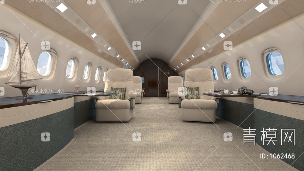 私人飞机机舱3D模型下载【ID:1062468】