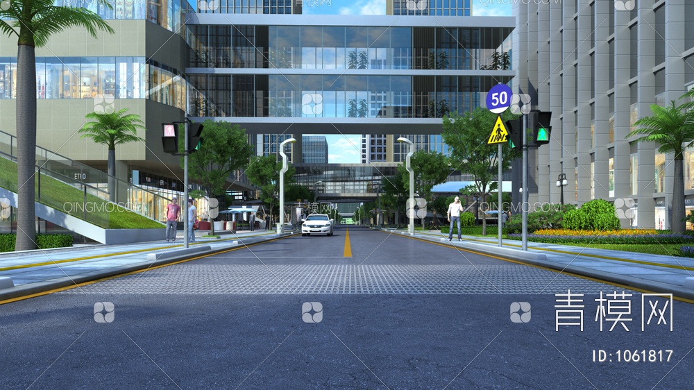 城市道路3D模型下载【ID:1061817】