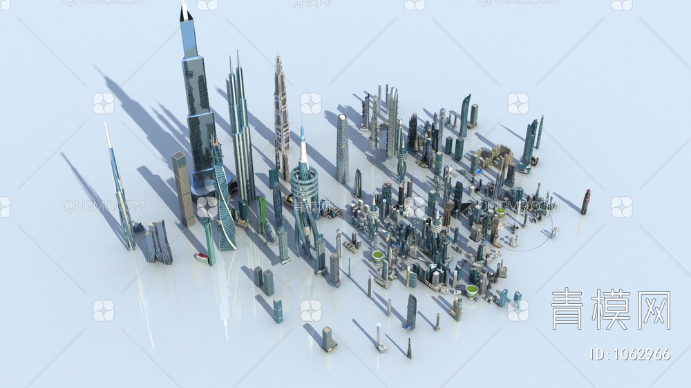 未来城市建筑3D模型下载【ID:1062966】