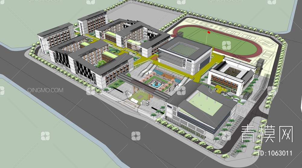 学校建筑SU模型下载【ID:1063011】