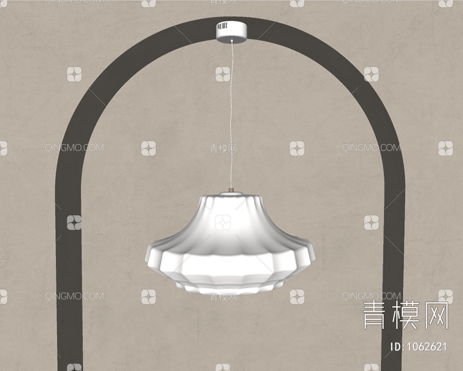 白色艺术吊灯SU模型下载【ID:1062621】