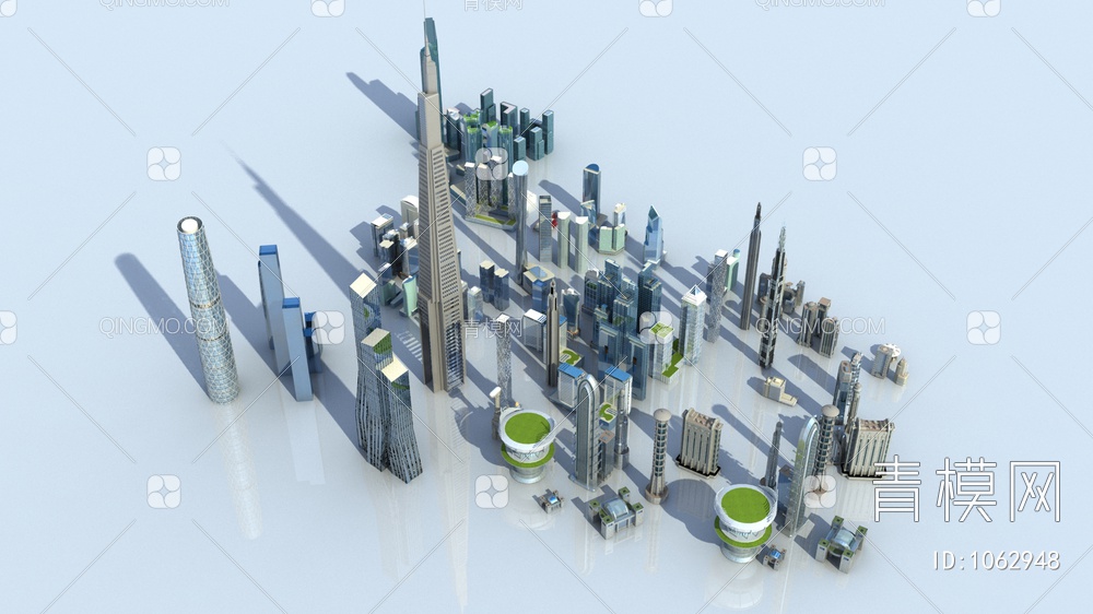 未来城市建筑3D模型下载【ID:1062948】