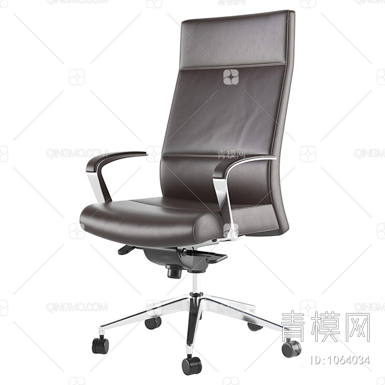 皮革办公转椅3D模型下载【ID:1064034】