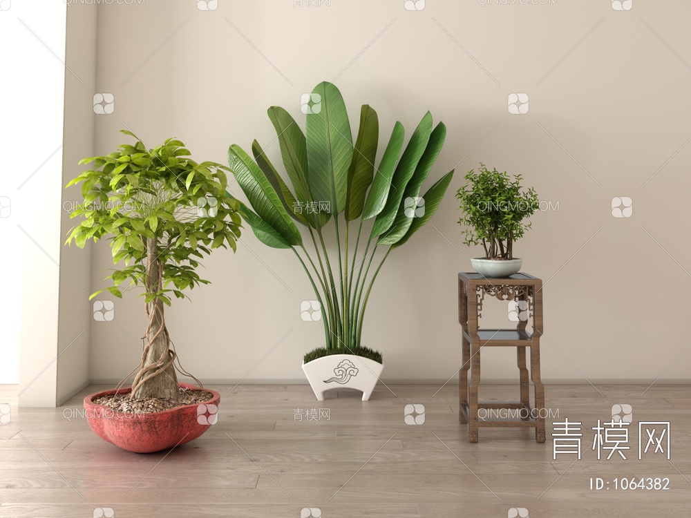 植物盆栽3D模型下载【ID:1064382】