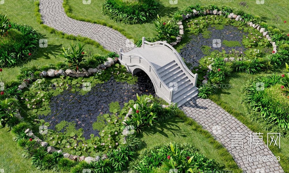 景观水池3D模型下载【ID:1065303】