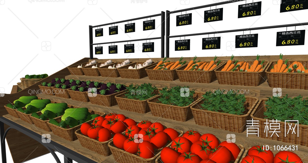 蔬果蔬菜货架SU模型下载【ID:1066431】