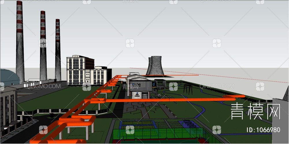 工厂景观SU模型下载【ID:1066980】
