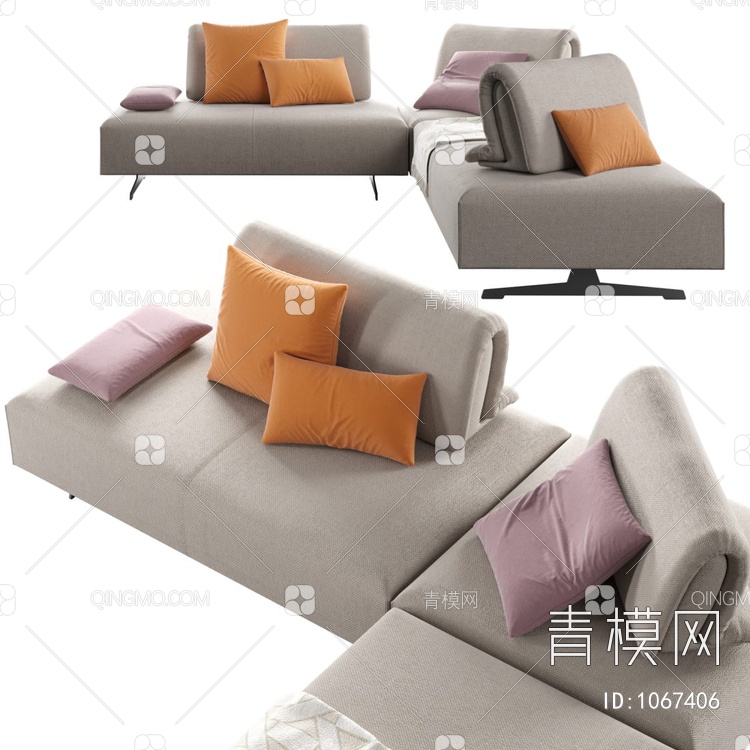 多人沙发组合3D模型下载【ID:1067406】