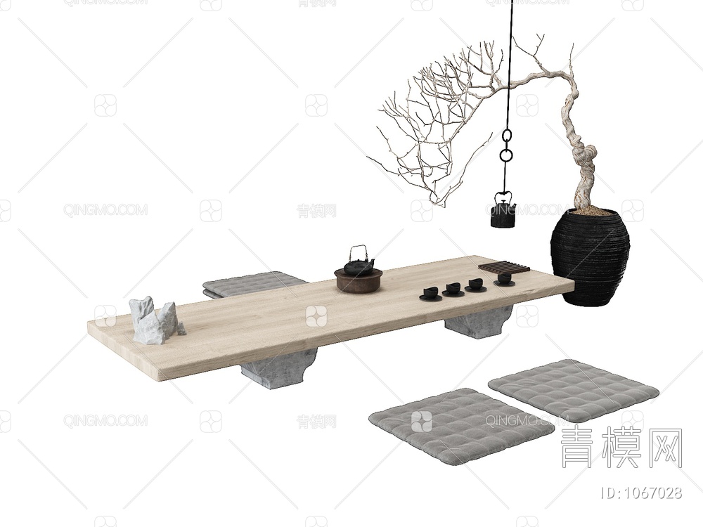 茶桌椅3D模型下载【ID:1067028】