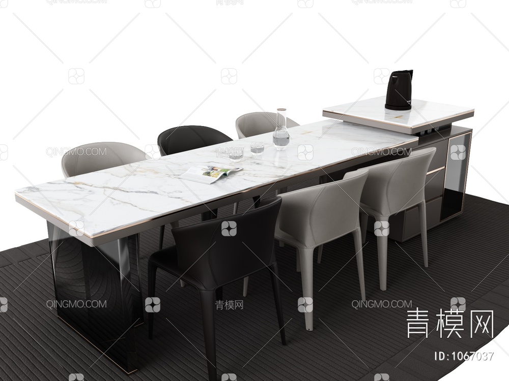 中岛台餐桌椅3D模型下载【ID:1067037】