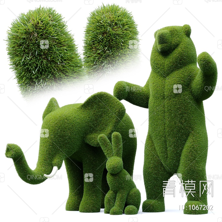 草皮绿植动物3D模型下载【ID:1067202】