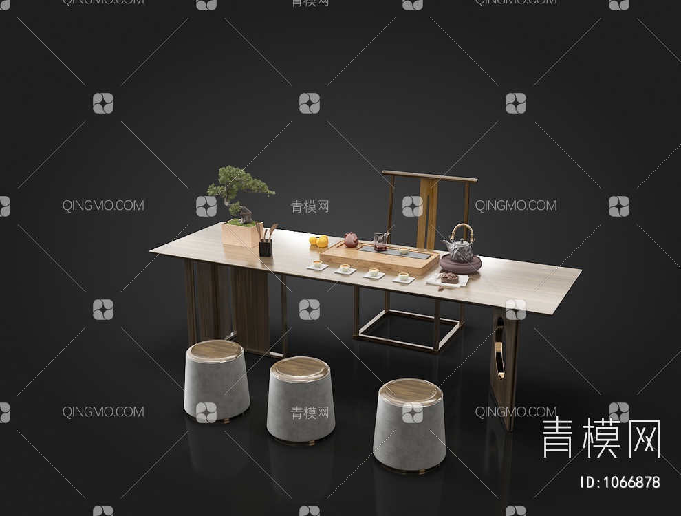 茶桌椅3D模型下载【ID:1066878】