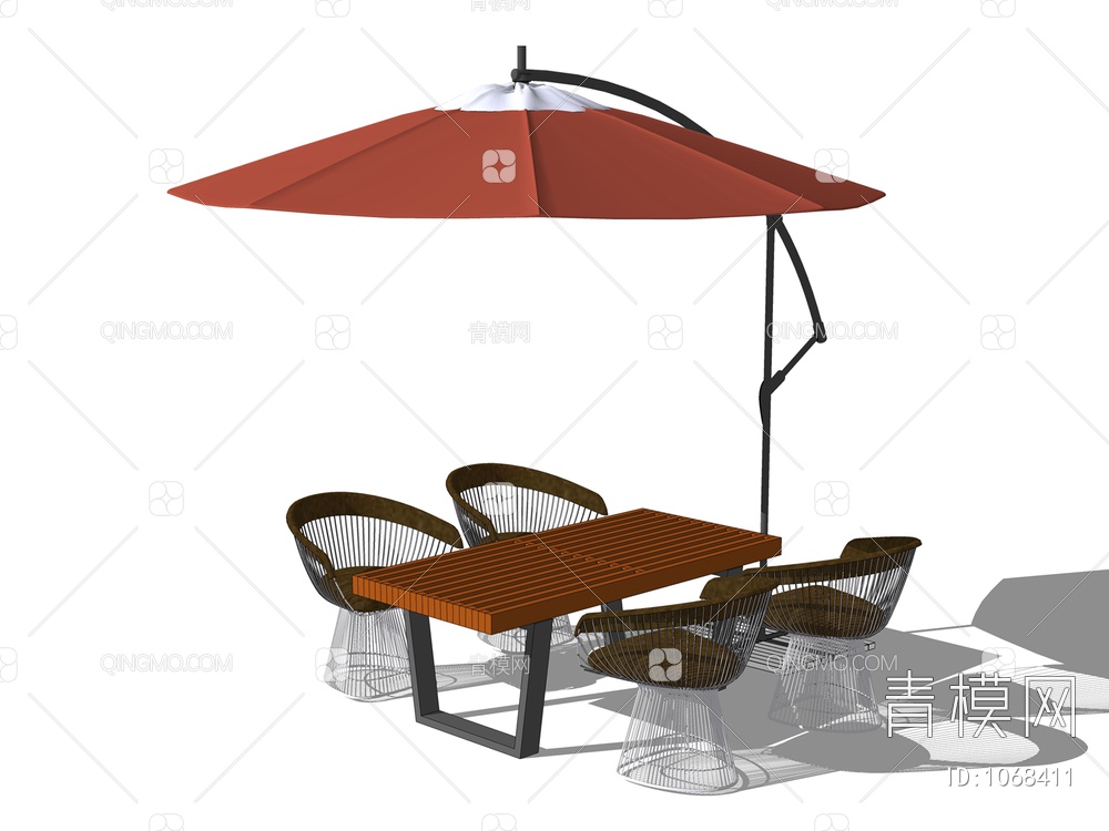 室外桌椅SU模型下载【ID:1068411】