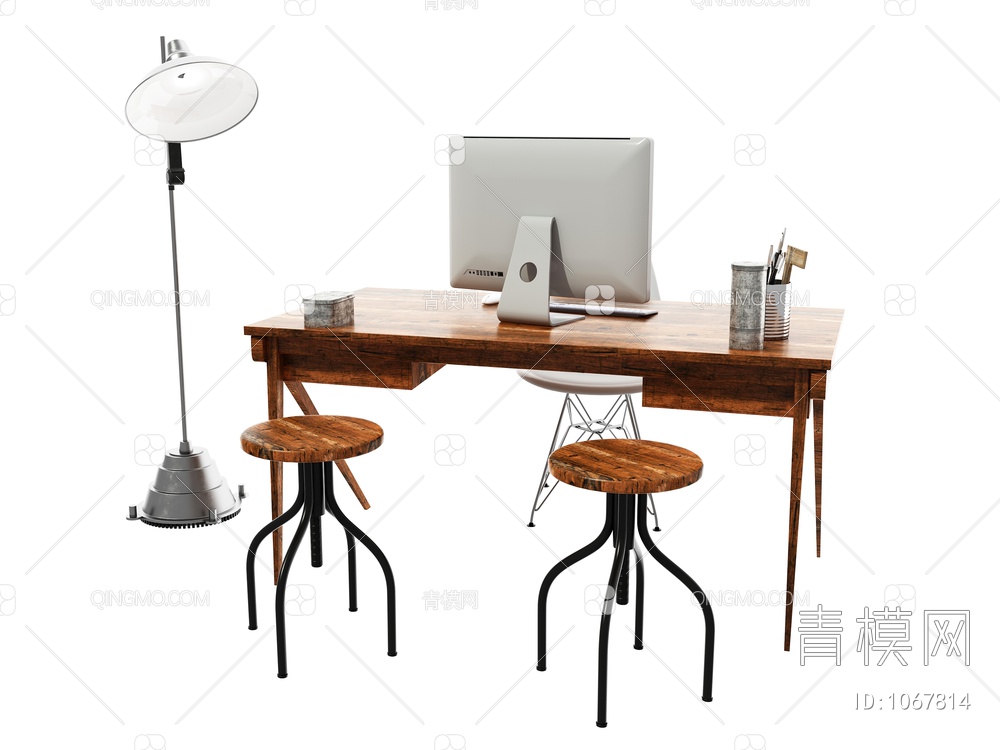 办公桌椅组合3D模型下载【ID:1067814】