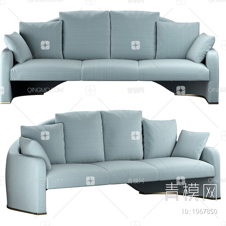 三人沙发3D模型下载【ID:1067850】