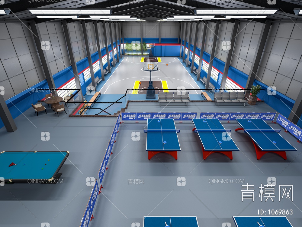 篮球场运动中心3D模型下载【ID:1069863】