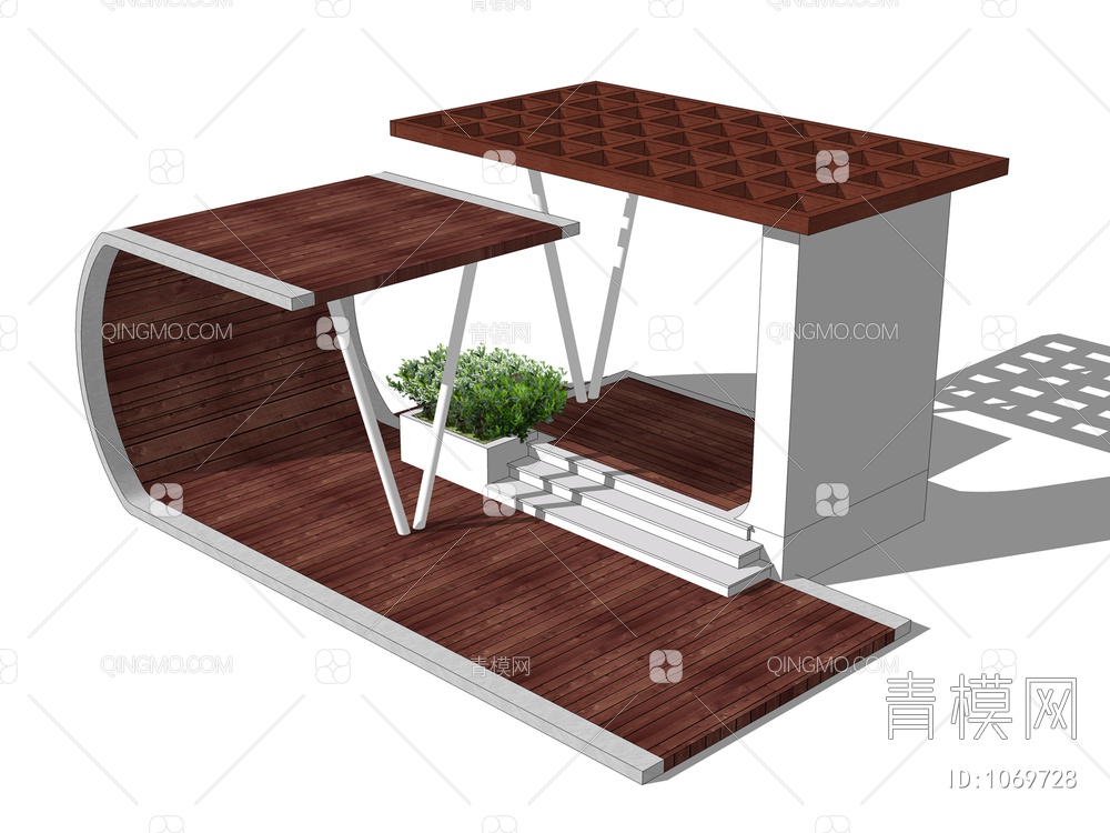 景观亭廊架SU模型下载【ID:1069728】
