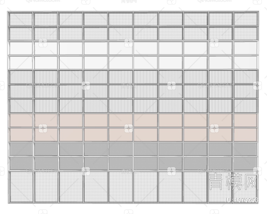 竖纹玻璃砖隔断SU模型下载【ID:1070253】