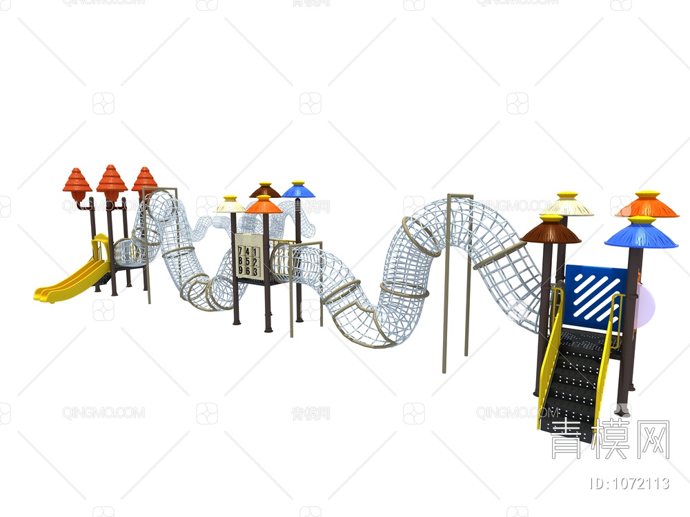 网龙，儿童滑梯，儿童攀爬3D模型下载【ID:1072113】