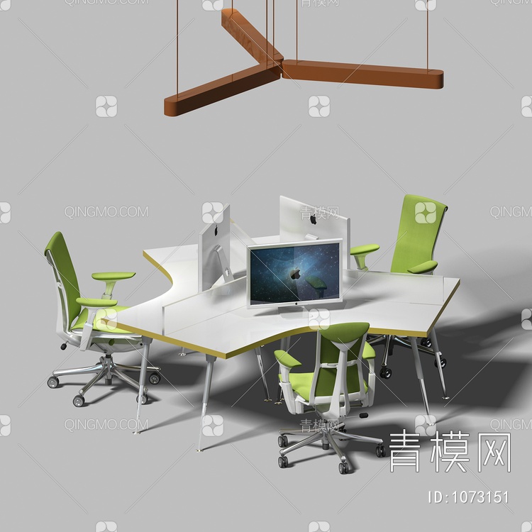 办公桌 桌椅 办公室3D模型下载【ID:1073151】