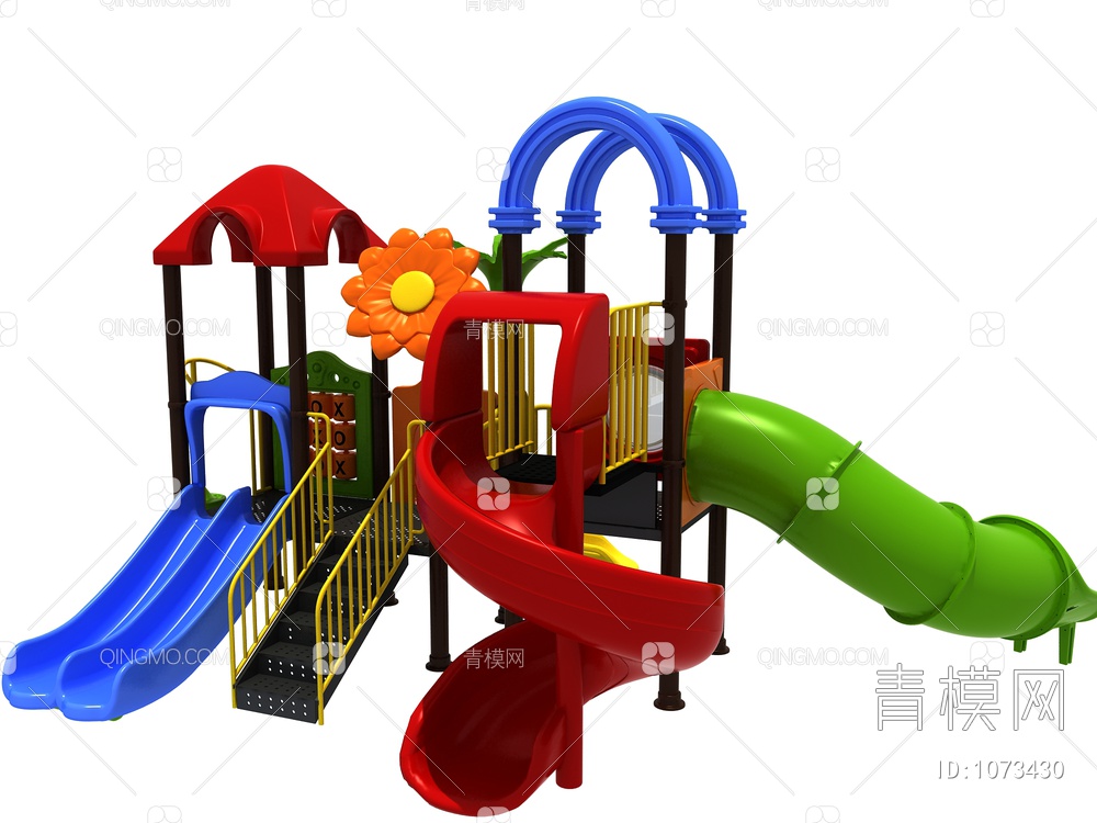 小滑梯，儿童滑梯，儿童乐园3D模型下载【ID:1073430】