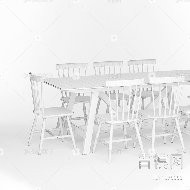 餐桌椅组合3D模型下载【ID:1075053】