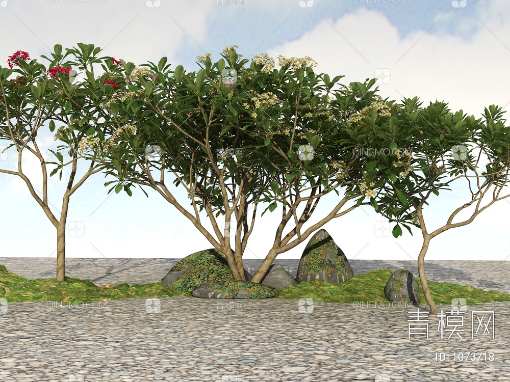 绿化植物、景观植物、开花植物、观赏植物3D模型下载【ID:1073718】