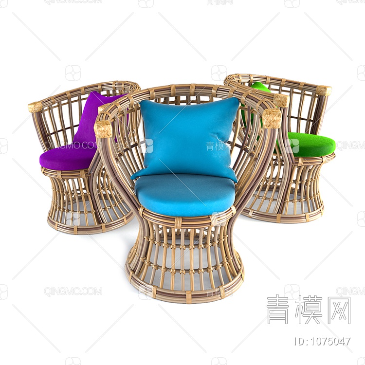编藤椅3D模型下载【ID:1075047】