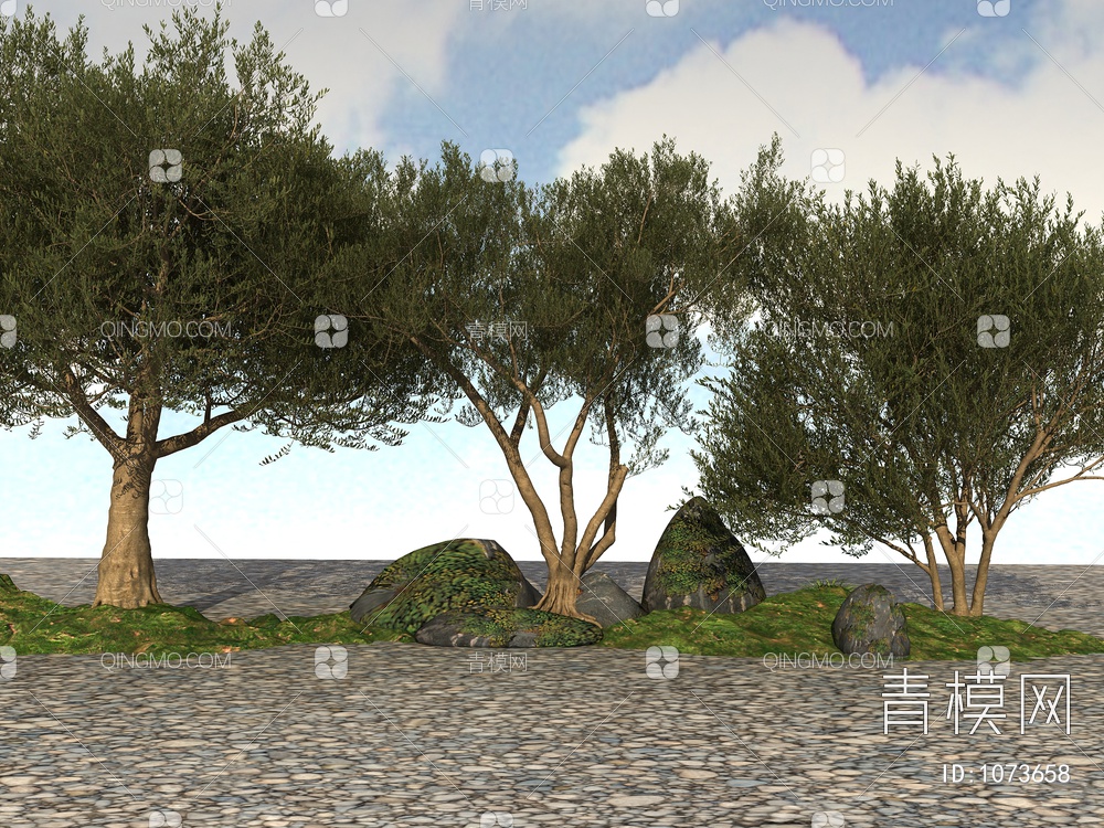 树 橄榄树3D模型下载【ID:1073658】