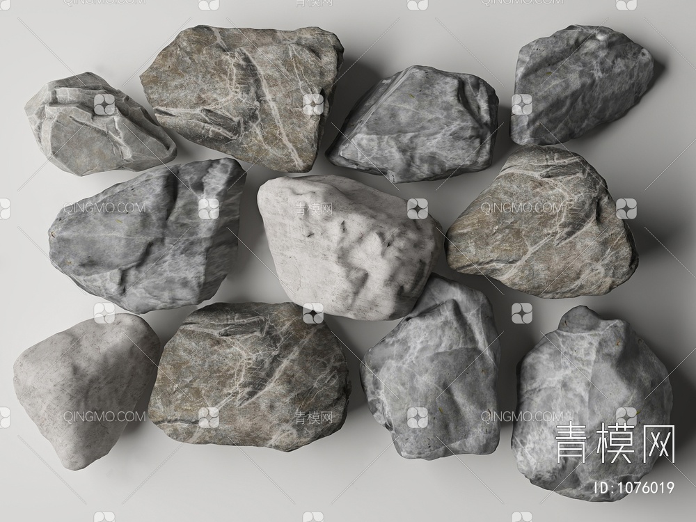 景观石头3D模型下载【ID:1076019】