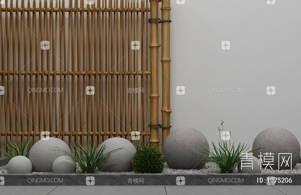 景观小品竹子围栏3D模型下载【ID:1075206】