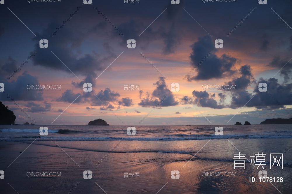 黄昏下哥斯达黎加的海滩贴图下载【ID:1078128】