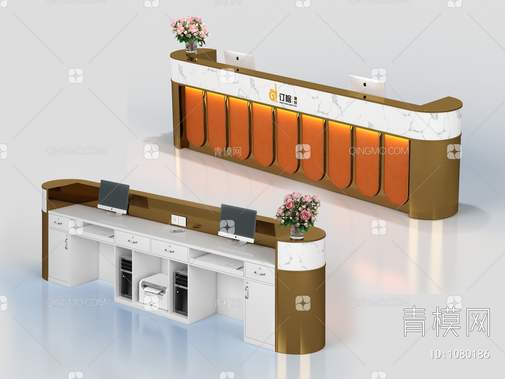 前台 吧台 接待台 服务台 收银台3D模型下载【ID:1080186】