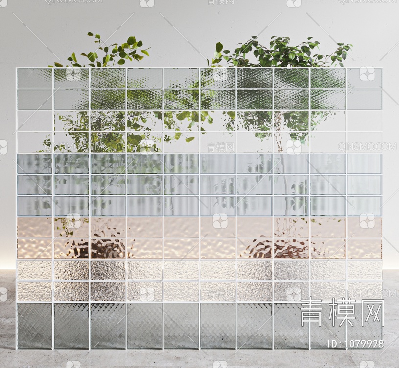 玻璃砖隔断3D模型下载【ID:1079928】
