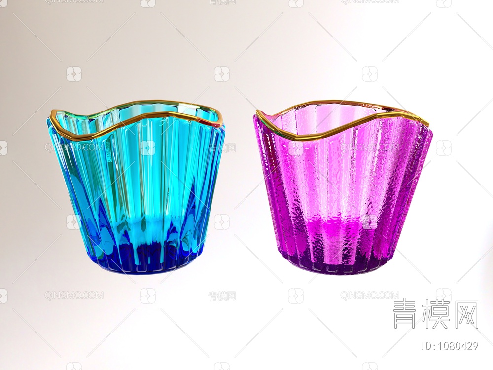 厨房酒杯 琉璃 玻璃杯子3D模型下载【ID:1080429】