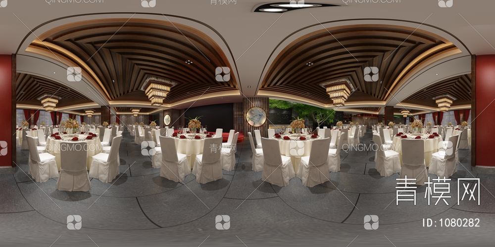 酒店宴会大厅3D模型下载【ID:1080282】