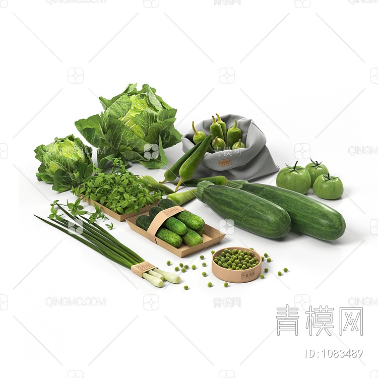 蔬菜组合3D模型下载【ID:1083489】
