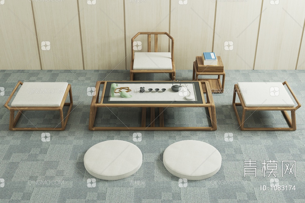 茶桌椅3D模型下载【ID:1083174】