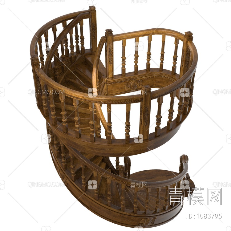 木楼梯3D模型下载【ID:1083795】