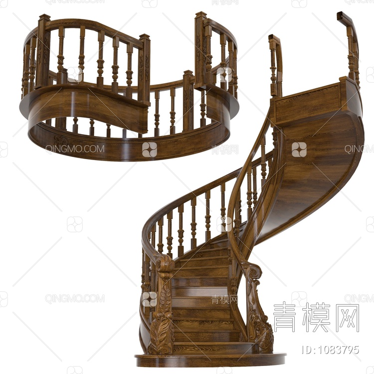 木楼梯3D模型下载【ID:1083795】