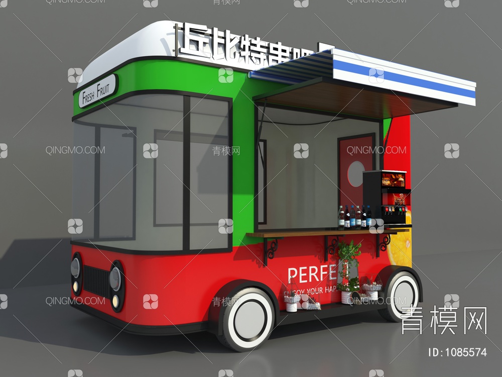 网红打卡车、小吃车、售卖车3D模型下载【ID:1085574】