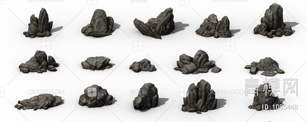 石头假山景观石3D模型下载【ID:1085448】