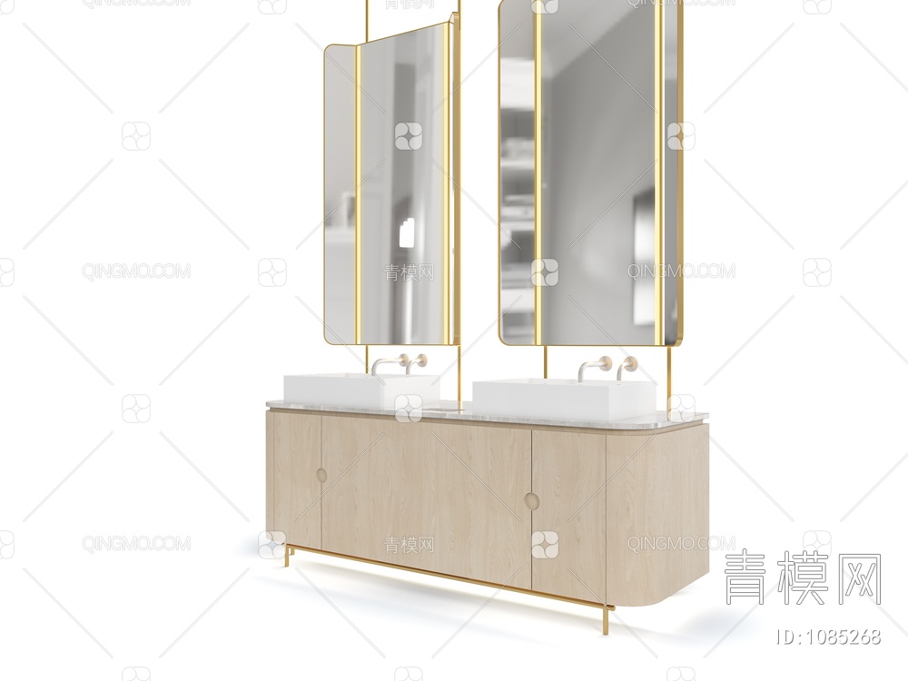 洗手台及装饰镜3D模型下载【ID:1085268】