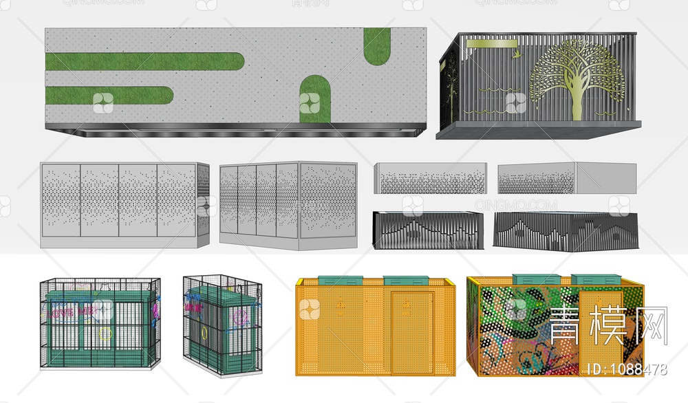 电箱围栏SU模型下载【ID:1088478】