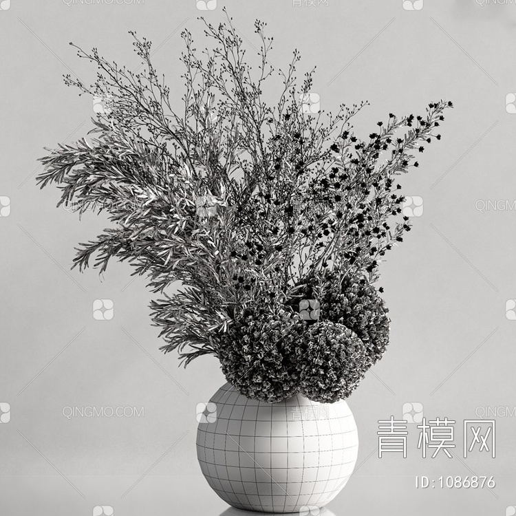 花瓶绿植3D模型下载【ID:1086876】