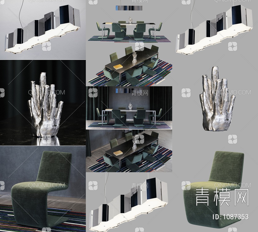 餐桌椅3D模型下载【ID:1087353】