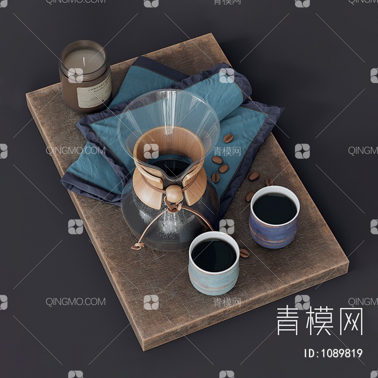 咖啡桌摆件组合3D模型下载【ID:1089819】