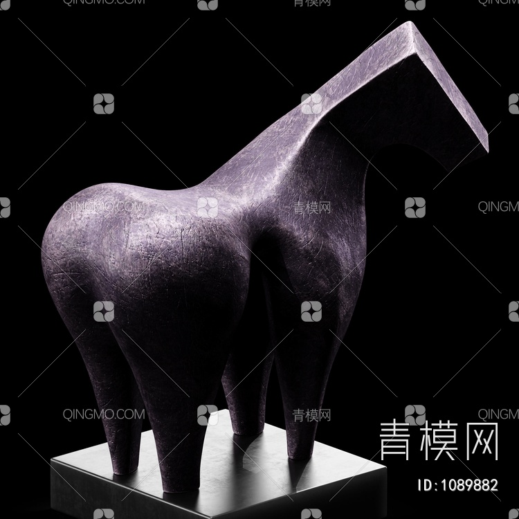 雕塑无尾马3D模型下载【ID:1089882】